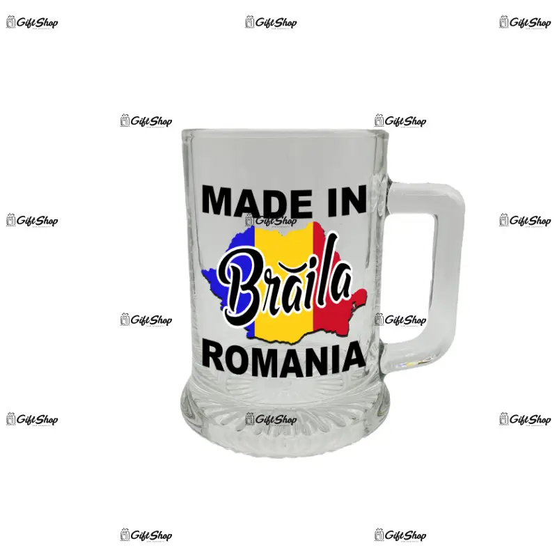 Made in braila romania, halba cu mesaj